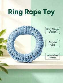 PETSIN Durable Cotton Rope Woven Ring Pet Toy; Cat And Dog Teething Rope Knot Ring; Interactive Chew Toy For Boredom Relief And Wear Resistance; Multiple Colors Available - Multicolor - View 15