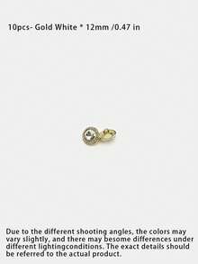 1 Pack 10 Pcs High‑End Rhinestone Inlaid Metal Buttons Crystal Glass Fasteners Golden Decorative Small Buttons For Shirts Blouses Cardigans Sweaters Dresses Outerwear Hand‑Sewn Clothing Sewing Accessories - 10pcs - View 22