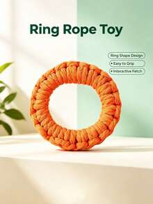PETSIN Durable Cotton Rope Woven Ring Pet Toy; Cat And Dog Teething Rope Knot Ring; Interactive Chew Toy For Boredom Relief And Wear Resistance; Multiple Colors Available - Multicolor - View 17