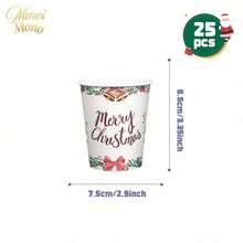 Muroi Mono 25/100 Pieces Of Disposable Party Supplies, Including Disposable Paper Plates, Napkins, Cups, Suitable For Dessert Service, Party Decorations, Various Events, And Gatherings, Including Christmas. - Style 4 - View 9