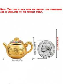 鋅合金製鍋形裝飾禮品，包含辦公桌裝飾、手工藝品、開箱禮物及裝飾配件，裝飾背面附豬圖案，非常實用 - 多色 - 查看 3