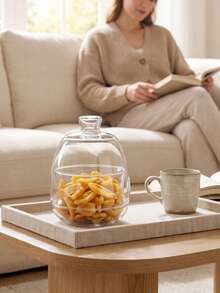 Madebyblanc 1SET/2SETS Minimalist Clear Glass Storage Jar - High Borosilicate Glass With Airtight Lid, Heat Resistant Sealed Canister, Dust-Proof Moisture Resistant Container, Perfect For Sugar Coffee Beans Tea Spices - View 3