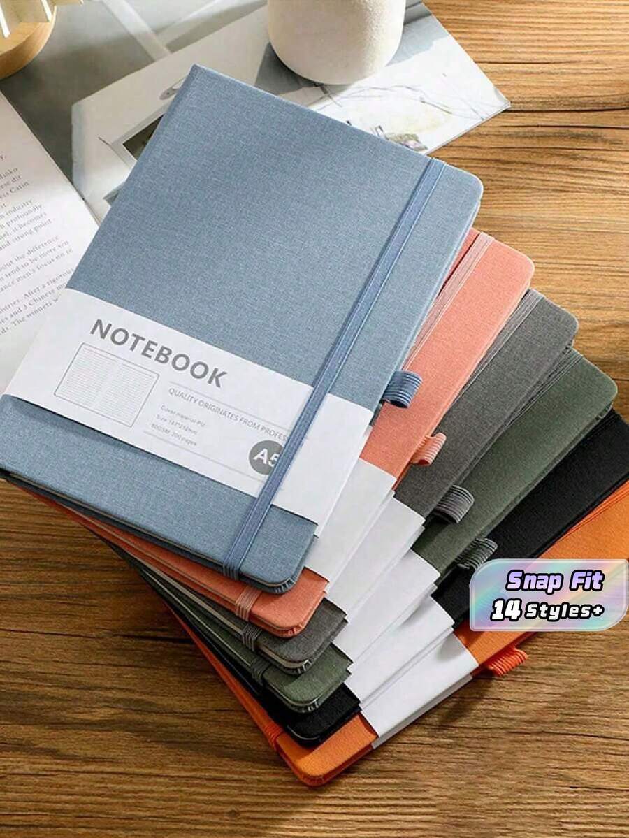 SHEIN 1pc Minimalist A5 Binder Notebook, 100 Sheets/200 Pages; A6 Business Planner; A7 Mini Student Memo Pad, Suitable For Students & Office Back To School