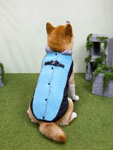 Pet Clothing For Large Dogs, Outdoor Windproof And Warm Clothing For Shiba Inu And Golden Retriever Dogs. - Blue - View 4
