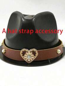 Dealstrict Cowgirl Hat For Women With Detachable Heart Decor, Boho Sun Protection Hat - Brown - View 8