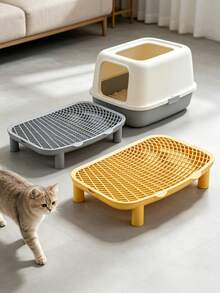 Cat Litter Box Splash Guard Mat, Removable & Washable Cat Litter Trapping Mat, Elevated Cat Litter Box Absorbent Mat - M - View 10