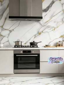 Three Meals, Four Seasons Cartoon Kitchen Oilproof Self-Adhesive Waterproof High-Temperature Resistant Decals, Stove Hood Cabinet Wall Desktop Stove Renovation Rental Apartment Remodeling Home Wipeable Decorative Protective Film - multicolor - View 1