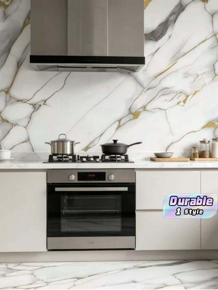 Three Meals, Four Seasons Cartoon Kitchen Oilproof Self-Adhesive Waterproof High-Temperature Resistant Decals, Stove Hood Cabinet Wall Desktop Stove Renovation Rental Apartment Remodeling Home Wipeable Decorative Protective Film - multicolor - View 1