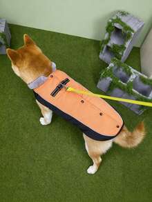 Medium And Large Pet Dog Outdoor Warm Coat, Suitable For Golden Retriever, Shiba Inu, Etc. - Orange - View 2
