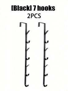 1pc/2pcs Over-The-Door Hooks Multi-Functional Space-Saving Vertical Storage Hooks, No-Drill Door Hanging Storage Rack, Suitable For Bathroom, Bedroom, Entryway, Sturdy Door Back Clothing Rack, Towel Rack, Home Bathroom Accessories, Home Decor Storage - Vertical Hook - View 17