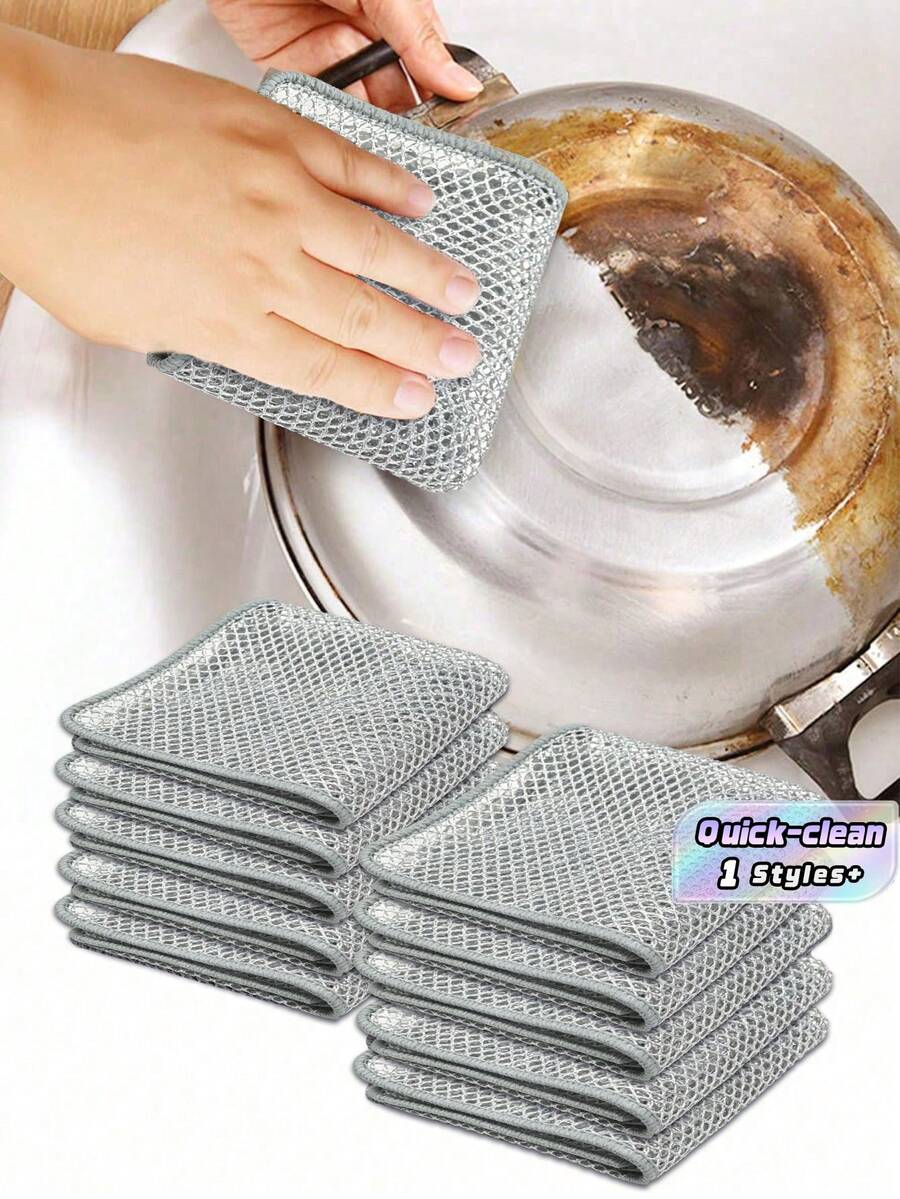 30PCS/Magic Cleaning Cloth Thickened Double -Sided Metal Steel Wire Rags Kitchen Dish Pot Washdishing Cloths Towel Clean Tools