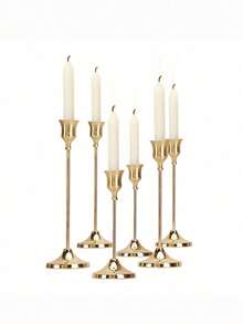 12pcs/6pcs/3pcs/Set Iron Cone Candle Holders, Decorative Candle Holders - Suitable For Weddings, Banquets, Parties, Fireplace Decor, Pillar Candle Holders, Also Suitable For Weddings, Home Decor, Holiday Party Decorations - gold - View 20