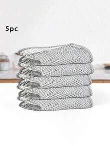 30PCS/Magic Cleaning Cloth Thickened Double -Sided Metal Steel Wire Rags Kitchen Dish Pot Washdishing Cloths Towel Clean Tools - Silver - View 13