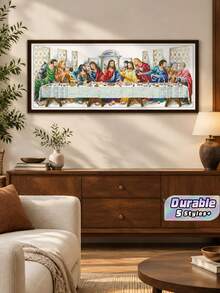 Cross‑Stitch Kit The Last Supper Pattern DIY Handmade Embroidery Set Printed Needlework Figure Design Craft Home Wall Decor Hand‑Stitching Project Gift For Embroidery Enthusiasts - Multicolor - View 1