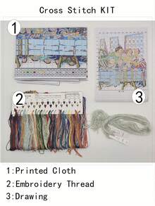 Cross‑Stitch Kit The Last Supper Pattern DIY Handmade Embroidery Set Printed Needlework Figure Design Craft Home Wall Decor Hand‑Stitching Project Gift For Embroidery Enthusiasts - Multicolor - View 9
