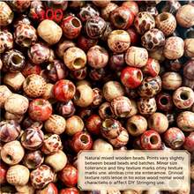 100Pcs Mixed Wooden Bead Pattern Wood Beads Macrame For Diy Crafts Jewelry Making, Suitable For Living Room, Bedroom And Dining Room - Multicolor - View 11