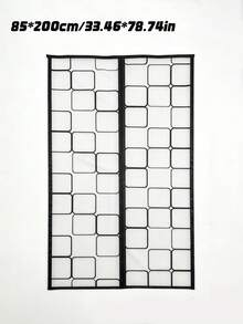 1pc Magnetic Self-Closing Screen Door Curtain, Thermal Insulated Mesh Net With Heavy Duty Magnets & Weighted Bottom, Pet Friendly, Fits Front Door Patio Balcony Kitchen, Multiple Sizes Available - EVA Black Grid Air Conditioning Screen Door - View 31