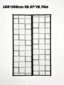 1pc Magnetic Self-Closing Screen Door Curtain, Thermal Insulated Mesh Net With Heavy Duty Magnets & Weighted Bottom, Pet Friendly, Fits Front Door Patio Balcony Kitchen, Multiple Sizes Available - EVA Black Grid Air Conditioning Screen Door - View 41