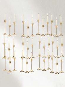 12pcs/6pcs/3pcs/Set Iron Cone Candle Holders, Decorative Candle Holders - Suitable For Weddings, Banquets, Parties, Fireplace Decor, Pillar Candle Holders, Also Suitable For Weddings, Home Decor, Holiday Party Decorations - gold - View 14