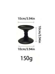 Ins Retro Iron Candle Holder, Roman Column Candlestick, Tabletop Atmosphere Decor Ornament, Vintage Metal Candle Stand For Dining Table Home Decoration - black - View 3