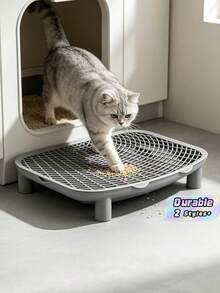 Cat Litter Box Splash Guard Mat, Removable & Washable Cat Litter Trapping Mat, Elevated Cat Litter Box Absorbent Mat - M - View 1