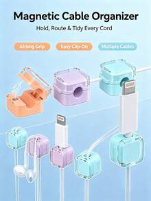 12/6/3 Paket Klip Kabel Magnetik, Penahan Kabel Magnetik untuk Meja, Klip Kabel Tipe Slot - Pengatur Kabel, Manajemen Kabel, Klip Pengatur Kabel, Penjepit Kabel, Pengatur Kabel Meja, Penahan Kabel Pengisi Daya, Pengatur Kabel Meja Samping Tempat Tidur, Klip Manajemen Kabel, Manajemen Kabel Perekat Diri, Untuk Kabel USB/Kabel Daya/Kabel Listrik, Mobil & Meja, Rumah & Kantor - MultiWarna - View 8