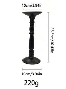 Ins Retro Iron Candle Holder, Roman Column Candlestick, Tabletop Atmosphere Decor Ornament, Vintage Metal Candle Stand For Dining Table Home Decoration - black - View 5