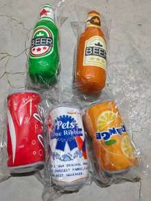1pc Plush Sound Making Beer Bottle & Cola Bottle Design Pet Dog Chew Toy For Teeth Grinding - Multicolor - View 11