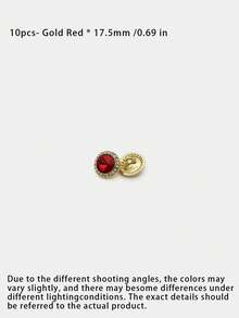 1 Pack 10 Pcs High‑End Rhinestone Inlaid Metal Buttons Crystal Glass Fasteners Golden Decorative Small Buttons For Shirts Blouses Cardigans Sweaters Dresses Outerwear Hand‑Sewn Clothing Sewing Accessories - 10pcs - View 4