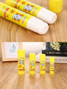 10pcs (9g) PVA Solid Glue Sticks, For Adhering Light Paper, Envelopes, Documents, Handmade Cards, Exam Papers, Notes, Scrapbooking, School & Office Supplies Back To School - yellow - View 7