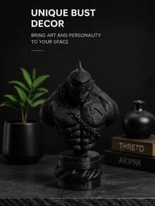 Dark Power Style Shark Warrior Sculpture Figurine, Unique Desktop Ornament, Halloween Statue Gift For Men & Boyfriend - 1PC - View 2