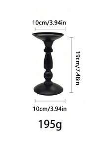 Ins Retro Iron Candle Holder, Roman Column Candlestick, Tabletop Atmosphere Decor Ornament, Vintage Metal Candle Stand For Dining Table Home Decoration - black - View 4