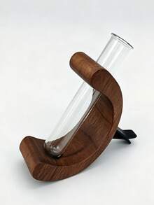 1‑Piece Wooden Frame Test Tube Glass Vase, Hydroponic Flower Holder For Dried & Fresh Flowers, Minimalist Tabletop Centerpiece Decor For Living Room & Exhibition - one size fits all - View 8