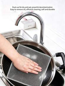 30PCS/Magic Cleaning Cloth Thickened Double -Sided Metal Steel Wire Rags Kitchen Dish Pot Washdishing Cloths Towel Clean Tools - Silver - View 7