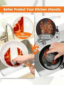 30PCS/Magic Cleaning Cloth Thickened Double -Sided Metal Steel Wire Rags Kitchen Dish Pot Washdishing Cloths Towel Clean Tools - Silver - View 5