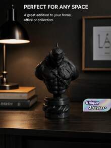 Dark Power Style Shark Warrior Sculpture Figurine, Unique Desktop Ornament, Halloween Statue Gift For Men & Boyfriend - 1PC - View 1