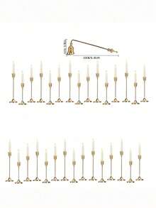 12pcs/6pcs/3pcs/Set Iron Cone Candle Holders, Decorative Candle Holders - Suitable For Weddings, Banquets, Parties, Fireplace Decor, Pillar Candle Holders, Also Suitable For Weddings, Home Decor, Holiday Party Decorations - gold - View 19