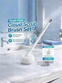 1PC Multi-Purpose Bathroom Cleaning Brush, Extended Handle Tub Brush, No Dead Angle Cleaning Tool For Bathtub & Toilet - multicolor - View 4
