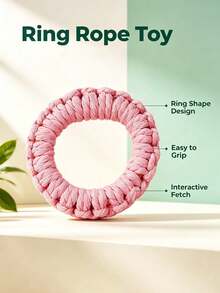 PETSIN Durable Cotton Rope Woven Ring Pet Toy; Cat And Dog Teething Rope Knot Ring; Interactive Chew Toy For Boredom Relief And Wear Resistance; Multiple Colors Available - Multicolor - View 18