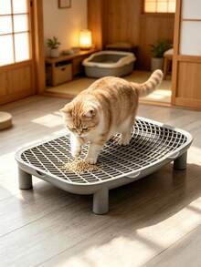 Cat Litter Box Splash Guard Mat, Removable & Washable Cat Litter Trapping Mat, Elevated Cat Litter Box Absorbent Mat - M - View 6