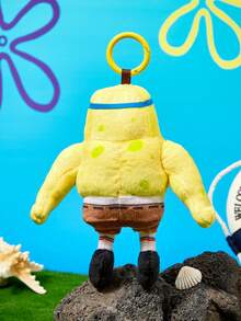 SpongeBob SquarePants | POKOJA LAND 1個肌肉聯名3D絨毛吊飾鑰匙圈，可愛站立造型，趣味壯漢設計，可掛在包包、鑰匙、書包上，適合所有年齡層，生日或週年紀念的有趣獨特禮物 - 黃色 - 查看 5
