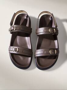 Solecia Sandal Datar Nyaman untuk Wanita - Warna coklat - View 5