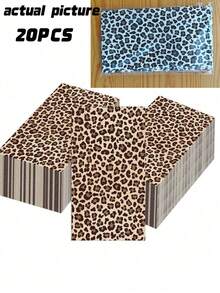 20pcs Leopard Print Theme Party Napkins, Fashionable Mixed Color Double-Layer Paper Napkins With Rhinestone Pattern, Suitable For Wedding, Birthday, Anniversary, Bachelorette Party And Various Celebration Events, Applicable For Wedding, Bridal Shower - Multicolor - View 10