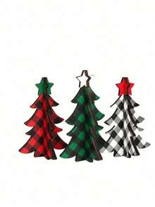 Muroi Mono DIY Interlocking Plaid Christmas Tree Ornament, Checkered Tabletop Holiday Decoration & Mini Festive Tree For Living Room, Bedroom, Office Desk, Fireplace, Christmas Party, Home Decor & Holiday Gift - multicolor - View 13
