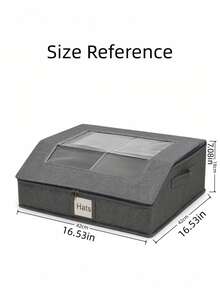 1PC Hat Storage Box Visible Multi Function Large Capacity Foldable Baseball Cap Organizer With Lid Dustproof For Home Closet Bedroom Entryway Travel Durable Stackable Space Saving Clear Window Quick Access - Dark Grey - View 2