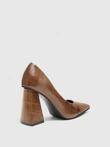 CUCCOO BIZCHIC Nuevos tacones altos elegantes y sexys con punta puntiaguda y escote bajo para mujer, zapatos de primavera para vacaciones de primavera, Pascua y Navidad - Hígado Marrón - Ver 9