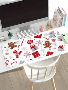 Christmas Cartoon Mouse Pad For Office And Home, Large Laptop Desk Mat With Non-Slip Rubber Base, Festive Holiday Decor Gaming Mouse Pad, Cute Xmas Computer Accessory, Smooth Surface Desk Protector Gift - Christmas - View 5