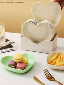 1/5/10-Piece Plate Sets, Perfect For Valentine's Day; Heart-Shaped Plates, Appetizer Plates, Fruit Plates, Dessert Plates, Cake Plates, Breakfast Plates, Kitchenware, Tableware Accessories - Pink - View 4