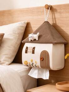 1PC Wall Mounted Tissue Box Bag - Hanging Napkin Dispenser Pouch For Bathroom, Living Room, Car, Dining Table, Portable Paper Holder, Space-Saving - View 2