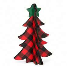 Muroi Mono DIY Interlocking Plaid Christmas Tree Ornament, Checkered Tabletop Holiday Decoration & Mini Festive Tree For Living Room, Bedroom, Office Desk, Fireplace, Christmas Party, Home Decor & Holiday Gift - multicolor - View 12